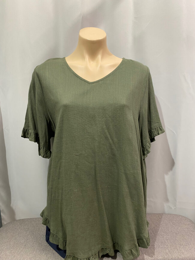 Frill Back Button Top