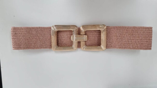 Gold Buckle Stretch Braided Belt