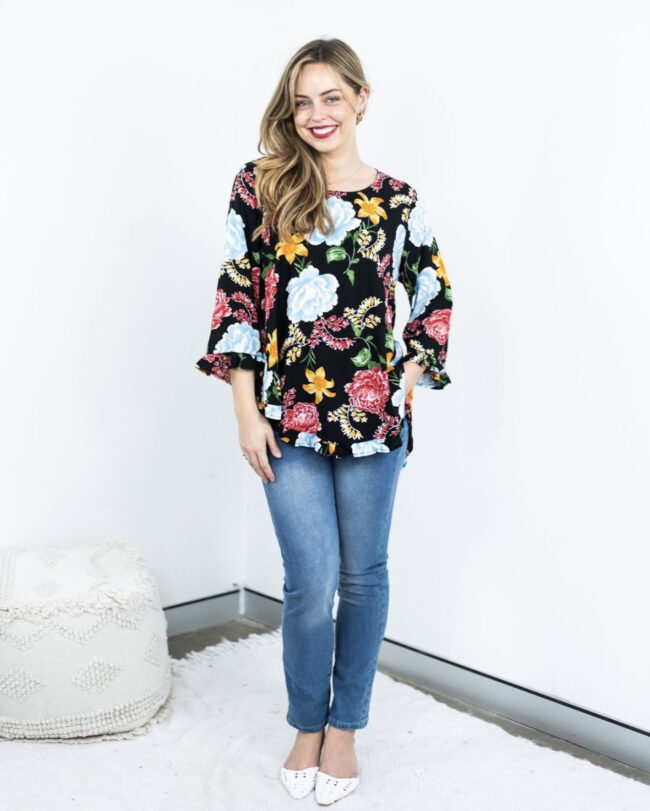 Floral Frill Hem Top