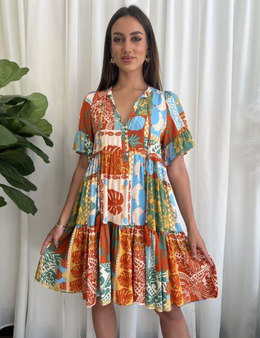 TROPICAL SHORT DRESS
